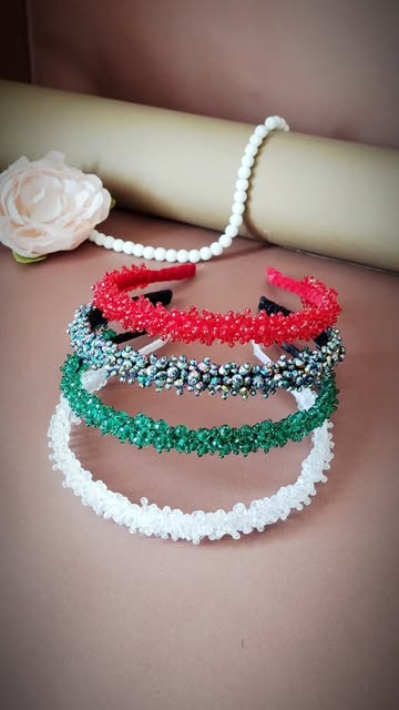 تل جواهر دوزی جنس کریستال ومنجوق با متریال اصل